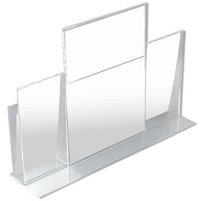 T - Menykorthållare med hållare för m65 broschyrer vertikal - A4 - 21x29,7 cm