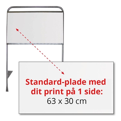Estate Sign Standard, mäklarskylt, med skylt och tryck på ena sidan