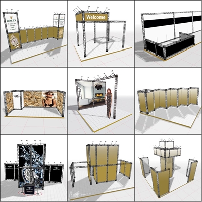 Crown Truss 15 3-delad vägg - vit