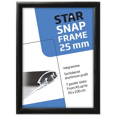 Affischram 25 mm profil Svart
