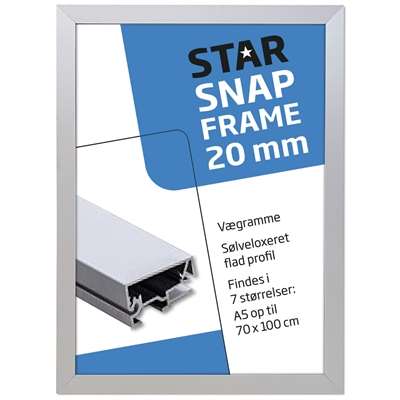 Alu snäppramar silver, 20 mm platt profil