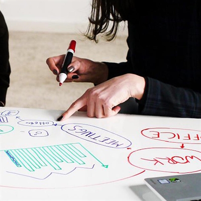 White Board Starter Kit (innehåller hållare, röd/svart whiteboardmarkör, rengöringssvamp och spray)