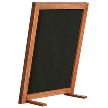 Griffeltavla bord med fötter, mörkt trä