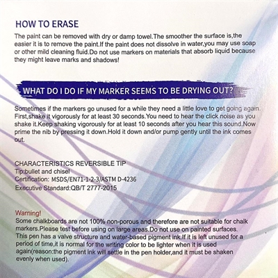 Board Marker Set, kridt, med 8 farver, 6 mm