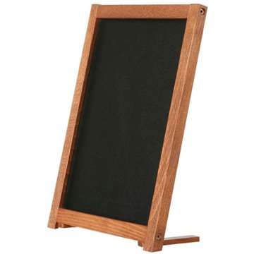 Griffeltavla bord med fötter, mörkt trä