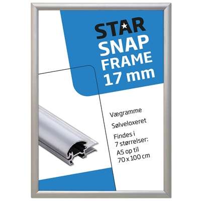 Alu snäppramarar, silver, 17 mm profil frame A5