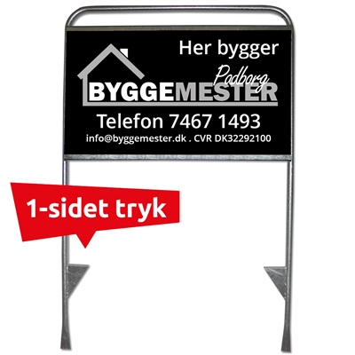Estate Sign Standard, mäklarskylt, med skylt och tryck på ena sidan
