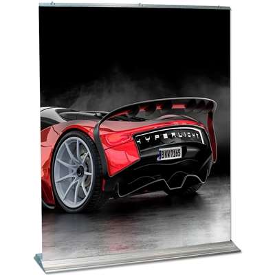 Mega Roll-up enkelsidig kassett, silver