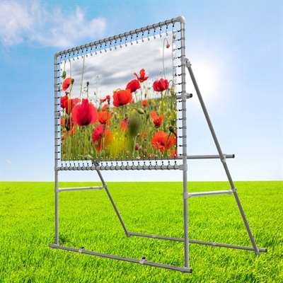 Banner Tube High Stand, fristående ram av aluminiumrör 0,3 mm / Ø 48 mm - 150 x 100 cm