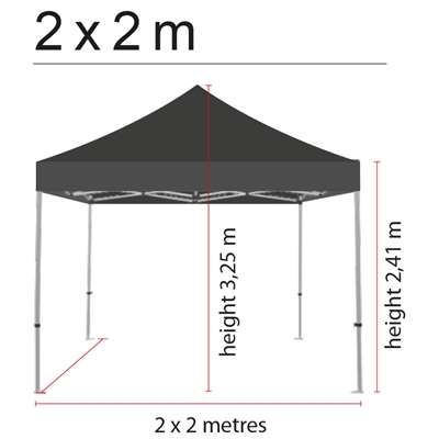 Topp till Eventtält Lux 2 x 2 m, sort