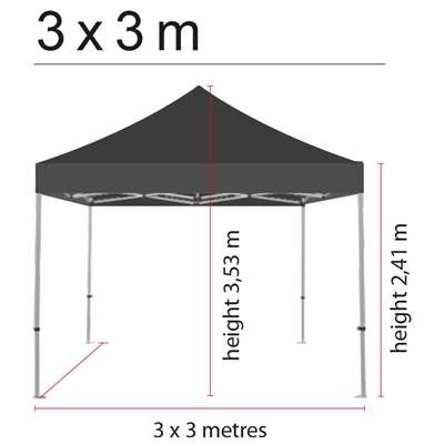 Topp till Eventtält Lux, 3 x 3 m, sort