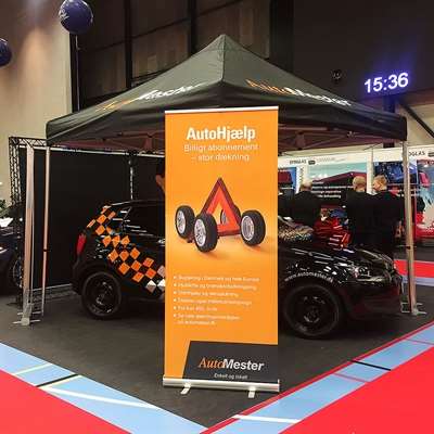 Eventtält Lux, 4 x 4 m, alu/silver med svart topp