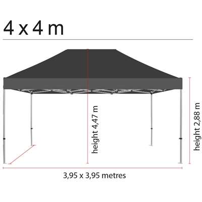 Topp till Eventtält Lux 4 x 4 m, sort