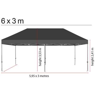 Topp till Eventtält Lux 3 x 6 m, sort