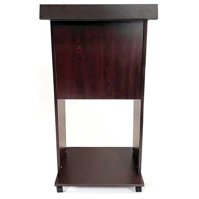 Wood Podium, talerstol i sort træ med med 4 hjul