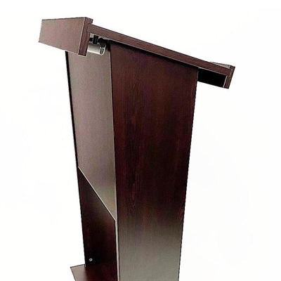 Wood Podium, talerstol i sort træ med med 4 hjul