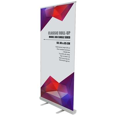 Classic Roll-up, silver, enkelsidig, inkl. banderoll och tryck