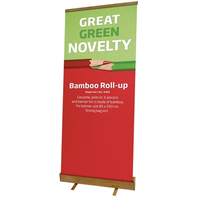 Bambu Roll-up, enkeltsidig, 85 x 200 cm, med banderoll och tryck