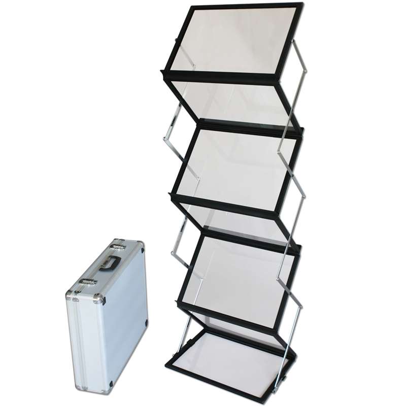 Flex Broschyrställ - 6xA3 - 29,7x42 cm - sort