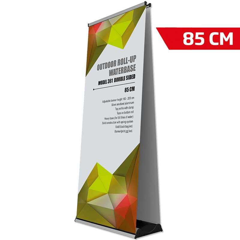 Outdoor Roll-up Waterbase, dubbelsidig, 85 x 160-200 cm, inkl. banderoll och tryck