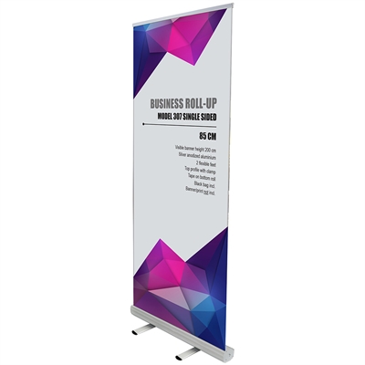 Business Roll-up, enkelsidig inkl. tryck och väska, alu, 85 cm bred