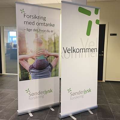 Business Roll-up, enkelsidig inkl. tryck och väska, alu, 85 cm bred