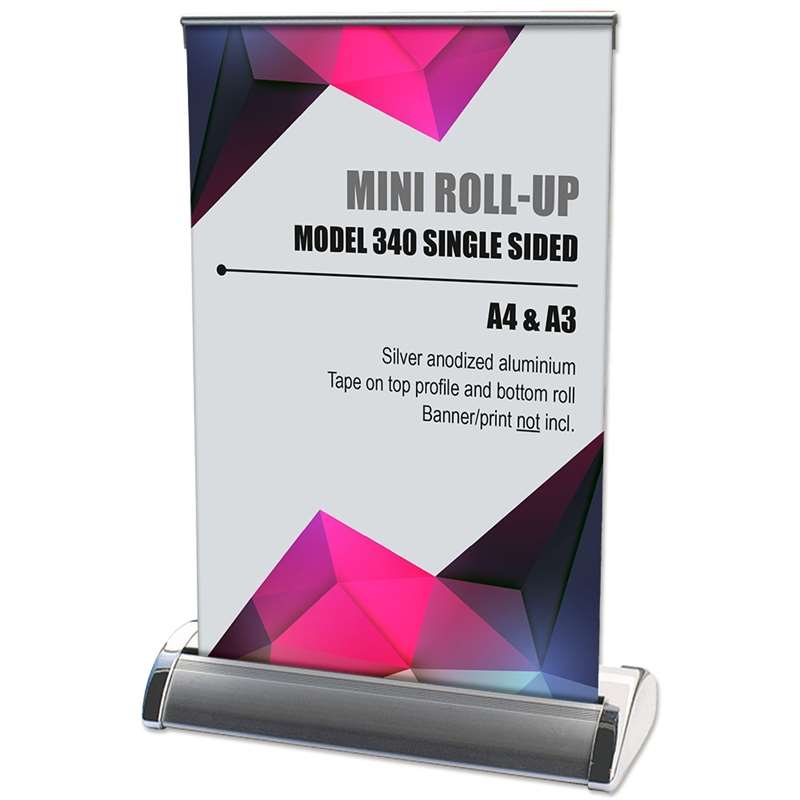 Mini Roll-up, enkelsidig kassett, silver