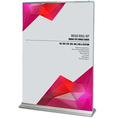 Mega Roll-up enkelsidig kassett, silver
