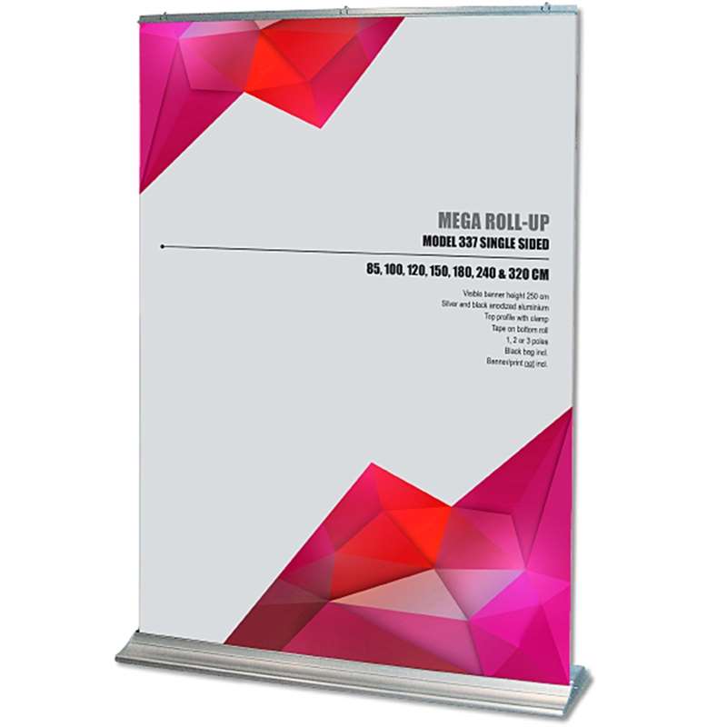 Mega Roll-up enkelsidig kassett, silver