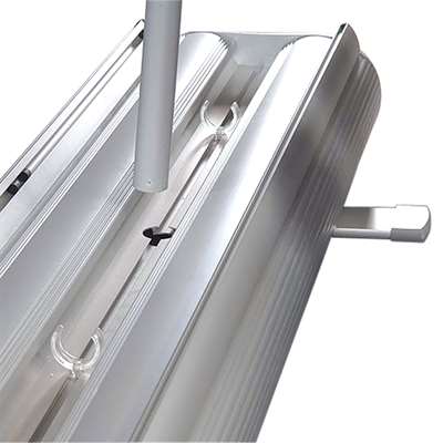 Flex Roll-up dubbelsidig, alu/silver, 80 x 230 cm, inkl. baner