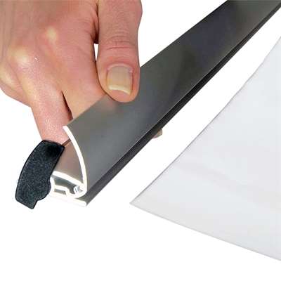 Flex Roll-up dubbelsidig, alu/silver, 80 x 230 cm, inkl. baner