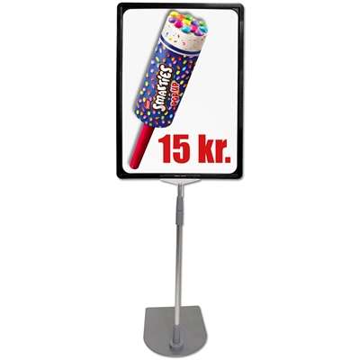 Pris ramsats, aluminiumfot och stång, svart A3 ram (29,7 x 42cm)