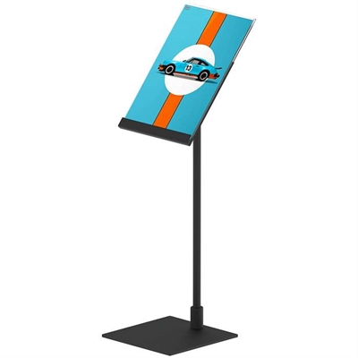Design Stand. bordsskylt med vinklad hållare, vertikal A5 akrylhållare, svart