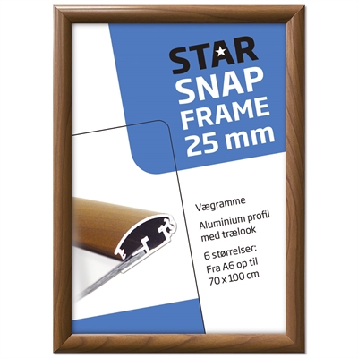 Fällbar ram 25 mm profil - Trälook