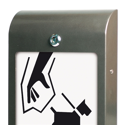 Hundväska dispenser, grå, med A4 informationsblad