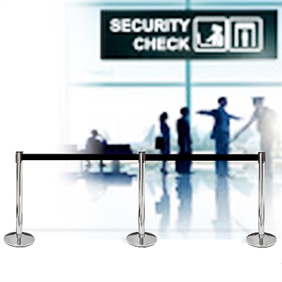 Silver Barrier stolpe - 1 Stativ med 3 meter svart band