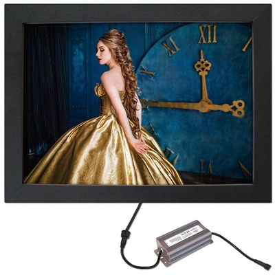 Crown LED Out box - Enkelsidig - Svart - A3
